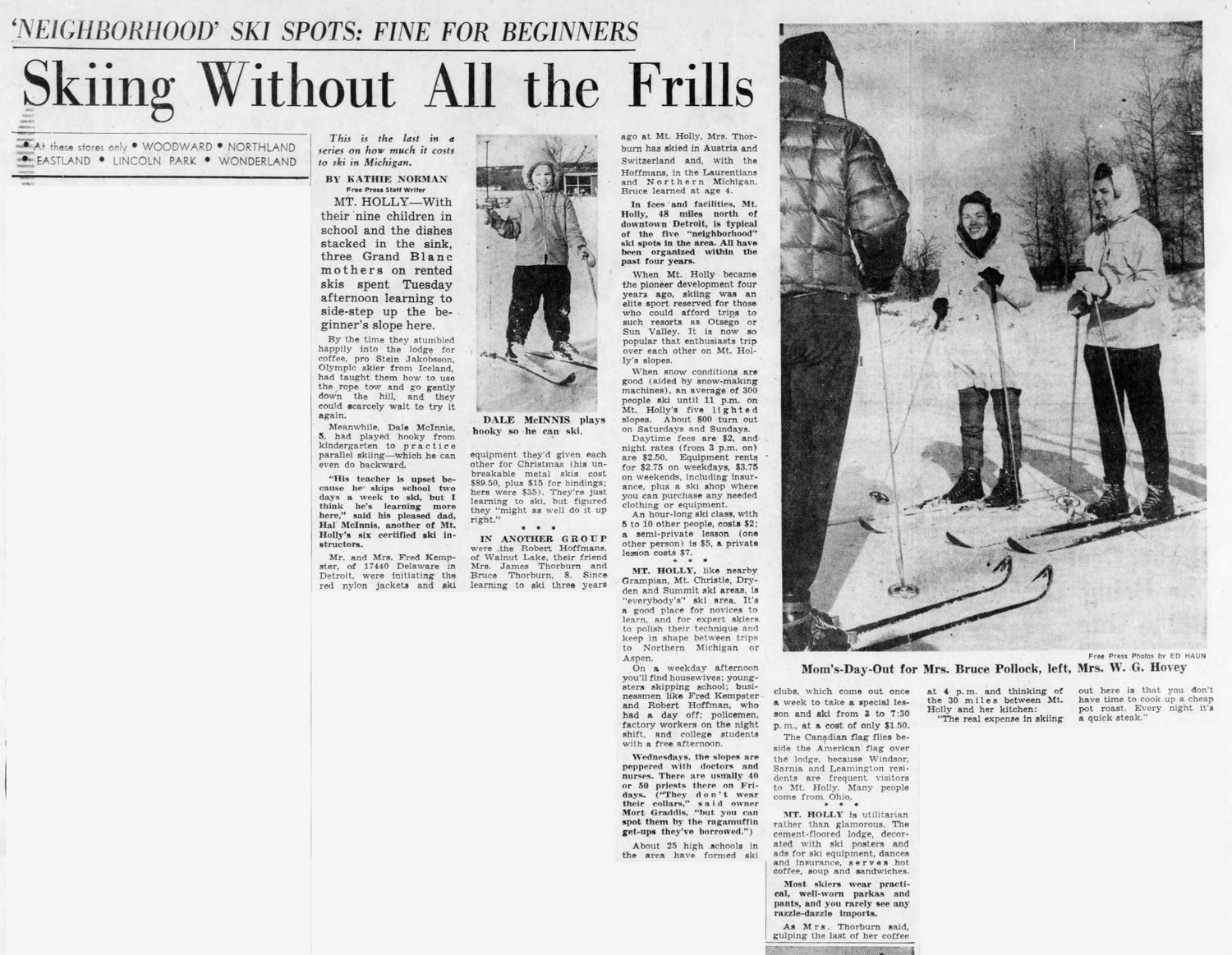 Mt Holly Ski & Snowboard Resort - Jan 21 1960 Article